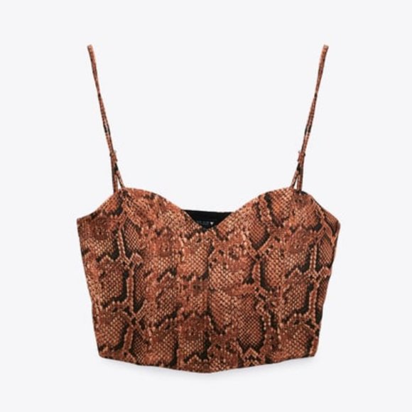 (NWT) ZARA Print Crop Top - Picture 2 of 7